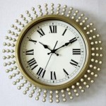 Cream Pearl Effect Wall Clock Cream