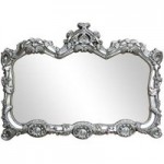 Silver Ormolu Over Mantle Mirror Silver