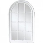 White Arch Window Mirror Cream