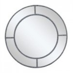 Diamante Round Window Mirror Silver