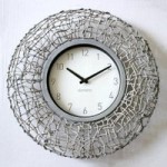 Grey Wicker Wall Clock Grey