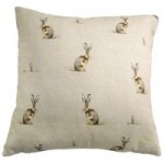 Hares Cushion Cover Natural Brown