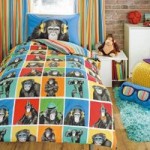 Monkeying Around Duvet Cover and Pillowcase Set Blue