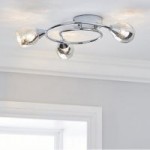 Monty 3 Light Glass Ceiling Fitting Silver