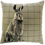 Hare Tapestry Cushion Brown