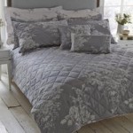 Laura Grey Jacquard Bedspread Grey