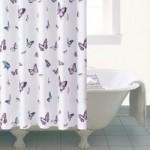 Butterfly Shower Curtain White / Purple