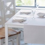 Purity Ribbed Table Runner Blue / White