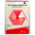 Sew Easy Set of 9 Hexagonal Templates Red