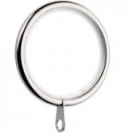 Pack of 6 Lined Metal Curtain Rings Dia. 28mm Satin Silver