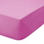 Kids Non Iron Plain Dye Fuchsia Cot Bed Fitted Sheet Bright Pink
