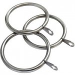 Pack of 12 Holford Satin Silver Curtain Rings Dia. 28mm Satin Silver