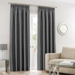 Montana Charcoal Pencil Pleat Curtains Charcoal Grey