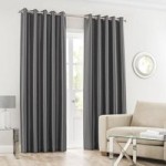 Montana Charcoal Eyelet Curtains Charcoal