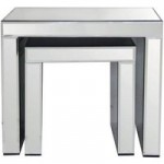 Venetian Mirrored Nest Of Tables Silver
