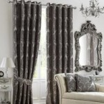 Versailles Charcoal Eyelet Curtains Charcoal
