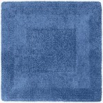 Super Soft Reversible Indigo Square Bath Mat Indigo (Blue)
