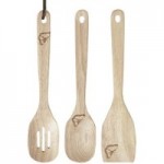 Rustic Romance Pack of 3 Wooden Utensils Natural