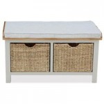 Sidmouth Cotton Hallway Bench With Baskets White