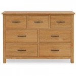 Sidmouth Oak 7 Drawer Chest Brown