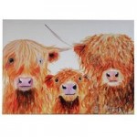 Shirley MacArthur Highland Cows Canvas Brown