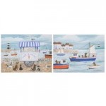 Nautical Dogs Canvas Blue / White