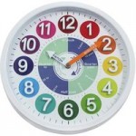 Tell The Time Wall Clock White/Green/Blue/Purple