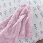Faux Fur Pink Bedspread Pink