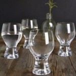 Set of 4 Chunky Wine Glasses Clear