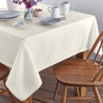 Heart Trim Tablecloth White