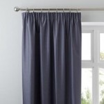 Nova Charcoal Blackout Pencil Pleat Curtains Charcoal