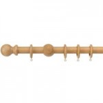 Universal Fixed Natural Wooden Curtain Pole Dia. 35mm Natural
