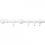 Universal Fixed White Wooden Curtain Pole Dia. 35mm White