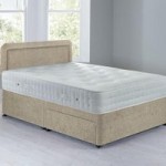 Lucia Sprung Edge Divan Set – 2 Drawer Crushed Velvet Pearl