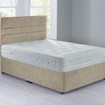 Havana Sprung Edge Divan Set – 0 Drawer Crushed Velvet Pearl