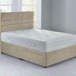 Havana Platform Top Divan Set – 2 Drawer Crushed Velvet Pearl