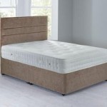 Havana Platform Top Divan Set – 0 Drawer Chenille Mink Brown