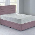 Havana Sprung Edge Divan Set – 2 Drawer Chenille Lavender