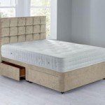 Cuba Platform Top Divan Set – 4 Drawer Crushed Velvet Pearl