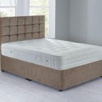 Cuba Platform Top Divan Set – 0 Drawer Chenille Mink Brown