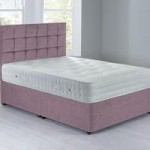 Cuba Platform Top Divan Set – 0 Drawer Chenille Lavender Purple