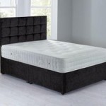 Cuba Platform Top Divan Set – 0 Drawer Chenille Charcoal Grey