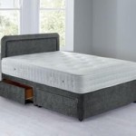 Lucia Platform Top Divan Set – 4 Drawer Grace Pewter