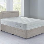 Lucia Sprung Edge Divan Set – 2 Drawer Grace Linen (Natural)