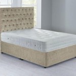 Shenice Sprung Edge Divan Set – 0 Drawer Crushed Velvet Pearl