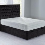 Shenice Front Opening Divan Set – Ottoman Chenille Charcoal