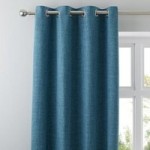Vermont Teal Eyelet Curtains Teal (Blue)
