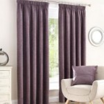 Chenille Mauve Pencil Pleat Curtains Mauve