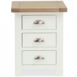 Wilby Cream 3 Drawer Bedside Table Cream (Natural)