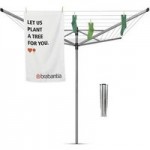 Brabantia 40 Metre 4 Arm Liftomatic Rotary Washing Line with Ground Spike Silver